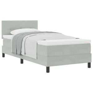 vidaXL Boxspringbed met hoofdeinde Lichtgrijs 80 x 200 cm Fluweel