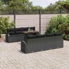 vidaXL Tuin Sofa Set met opslag 9 pcs Zwart Poly riet