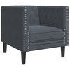 vidaXL Fauteuil Chesterfield-stijl fluweel donkergrijs