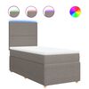 vidaXL Boxspring met matras stof taupe 90x190 cm