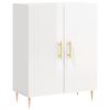 vidaXL Dressoir 69,5x34x90 cm bewerkt hout hoogglans wit