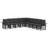 vidaXL Buiten bankenset 9 st Zwart en Donkergrijs Polyester