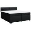 vidaXL Boxspring met matras stof zwart 200x200 cm