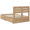 vidaXL Bedframe met lade met hoofdeinde met opslag Bewerkt hout