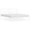 vidaXL Bedframe met hoofdbord metaal wit 160x200 cm