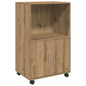 vidaXL Rolkast 55x40x91 cm bewerkt hout artisanaal eikenkleurig