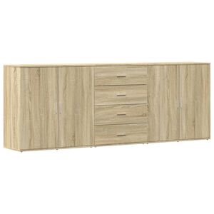 vidaXL Dressoirs 3 st bewerkt hout sonoma eiken
