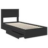 vidaXL Opslag bed met hoofdeinde Zwart 90 x 190 cm Bewerkt hout