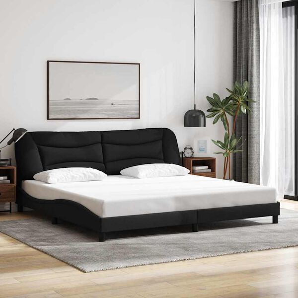 vidaXL Bedframe zonder matras "Hvar" stof zwart 200x200 cm