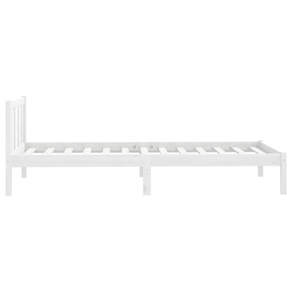 vidaXL Bedframe massief grenenhout wit 90x200 cm