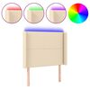 vidaXL Hoofdbord LED 93x16x118/128 cm stof cr&egrave;mekleurig
