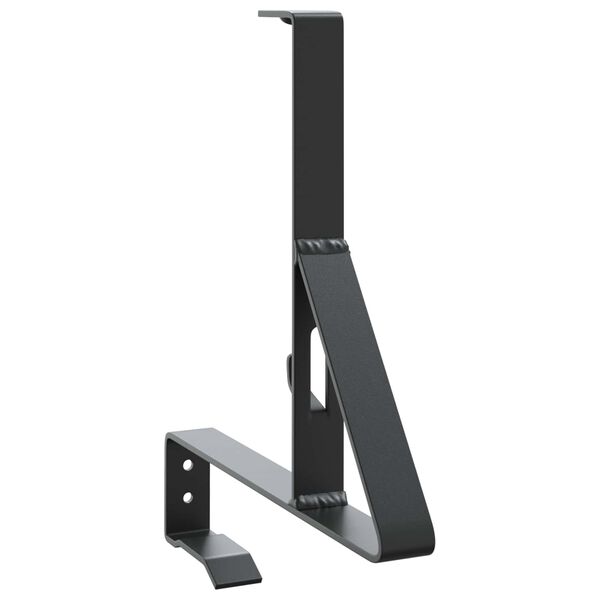 vidaXL Sneeuwbeveiligingsteun 12 pcs Zwart 29,5 x 3 x 34,5 cm Staal