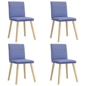 vidaXL Eetkamerstoelen 4 st stof jeansblauw
