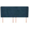 vidaXL Hoofdbord met randen 163x23x118/128 cm fluweel donkerblauw