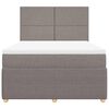vidaXL Boxspring met matras stof taupe 140x190 cm