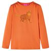 Kindershirt met lange mouwen 104 oranjebruin