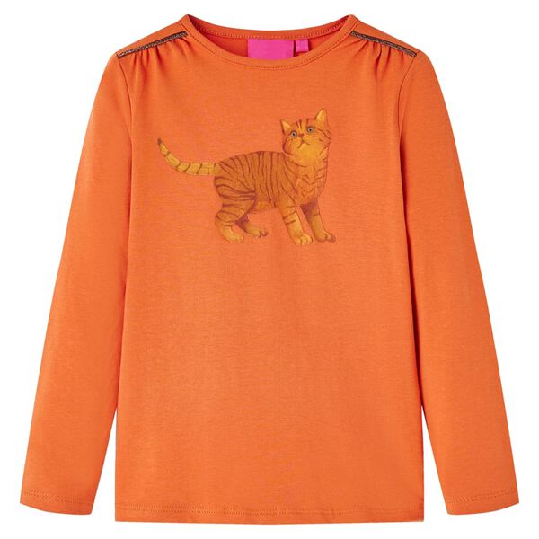 Kindershirt met lange mouwen 104 oranjebruin