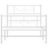 vidaXL Bedframe met hoofd- en voeteneinde metaal wit 100x190 cm