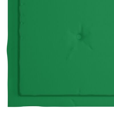 vidaXL Eetkamerstoelen 2 st met groene kussens massief teakhout