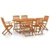vidaXL 7-delige Tuinset 180x90x75 cm massief acaciahout