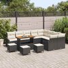vidaXL Tuin Sofa Set met kussen met opslag 13 pcs Zwart en Cr&egrave;me