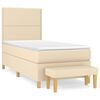 vidaXL Boxspring met matras stof cr&egrave;mekleurig 100x200 cm