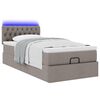 vidaXL Ottoman bed met matras en LED's 100x200 cm stof taupe