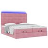 vidaXL Ottoman bed met matrassen en LED's 200x200cm fluweel roze