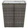 vidaXL Theetafel 41,5x41,5x43 cm poly rattan en gehard glas grijs