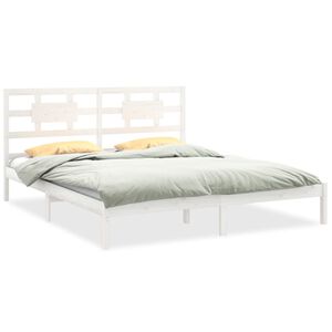 vidaXL Bedframe massief hout wit 180x200 cm