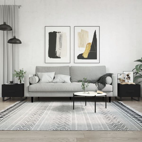 vidaXL Salontafels 2 st 50x50x40 cm bewerkt hout zwart