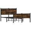 vidaXL Bedframe zonder matras metaal gerookt eikenkleurig 120x190 cm