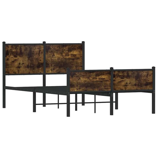 vidaXL Bedframe zonder matras metaal gerookt eikenkleurig 120x190 cm