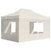 vidaXL Partytent inklapbaar met wanden 4,5x3 m aluminium cr&egrave;me