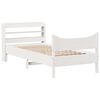 vidaXL Bedframe met hoofdbord massief grenenhout wit 90x200 cm