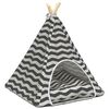 vidaXL Dieren teepee met kussen Wit en Grijs 50 x 50 x 60 cm Polyester