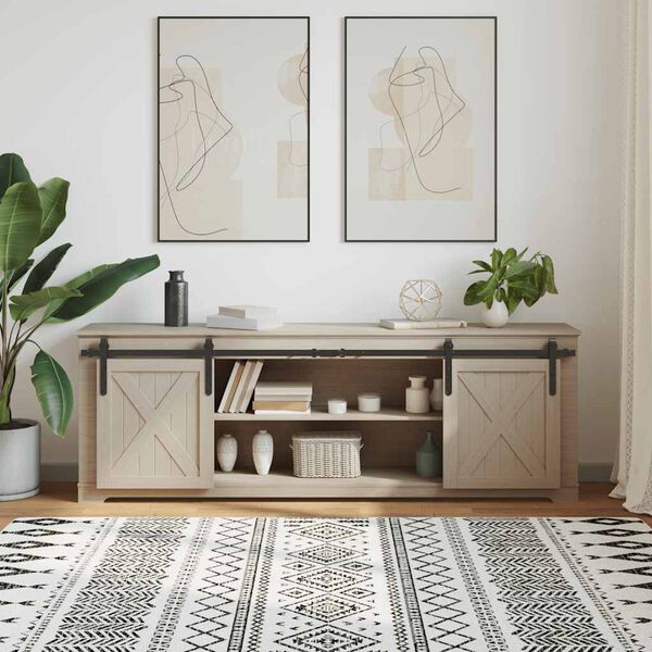 vidaXL Ophangset voor schuifdeur 183 cm koolstofstaal