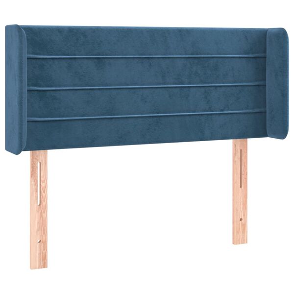 vidaXL Hoofdbord met randen 93x16x78/88 cm fluweel donkerblauw