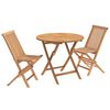 vidaXL 3-delige opvouwbare bistroset voor in de tuin Naturel