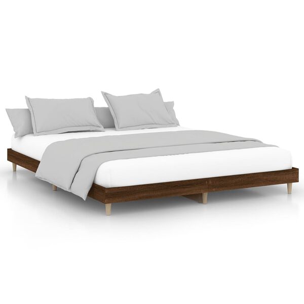 vidaXL Bedframe zonder matras bewerkt hout bruin eikenkleur 150x200 cm