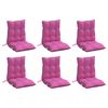 vidaXL Stoelkussens 6 st lage rug oxford stof roze