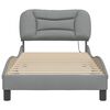 vidaXL Bedframe met LED zonder matras "Hvar" 90x190 cm stof lichtgrijs