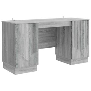 vidaXL Bureau Grijs sonoma 142,5 x 50 x 75 cm Bewerkt hout