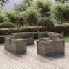 vidaXL Tuinhoekbanken 8 st met kussens 57x57x56 cm poly rattan grijs