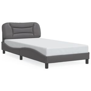 vidaXL Bedframe zonder matras "Hvar" kunstleer grijs 100x200 cm