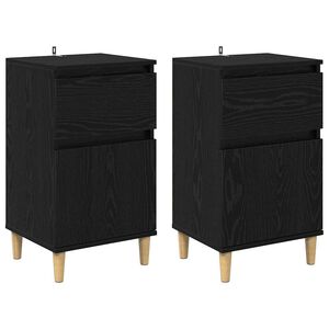vidaXL Nachtkastje 2 pcs Zwart Eiken 40 x 35 x 70 cm Bewerkt hout