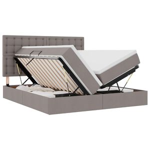 vidaXL Opslag bed met matras met opslag Taupe 200 x 200 cm Nep Leer