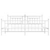 vidaXL Bedframe met hoofd- en voeteneinde metaal wit 193x203 cm