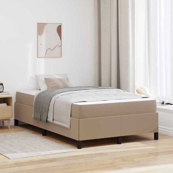 vidaXL Bedframe met matras Cappuccino 120 x 200 cm Stof