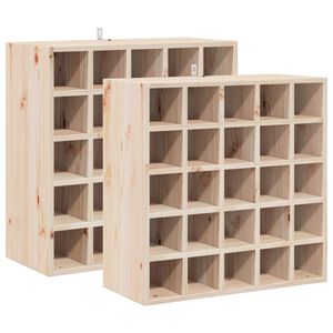 vidaXL Wijnrek 2 st Naturel 56 x 25 x 56 cm Massief grenenhout